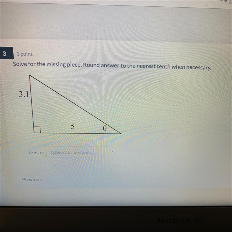 Solve for the missing piece. Round answer to the nearest tenth when necessary.-example-1