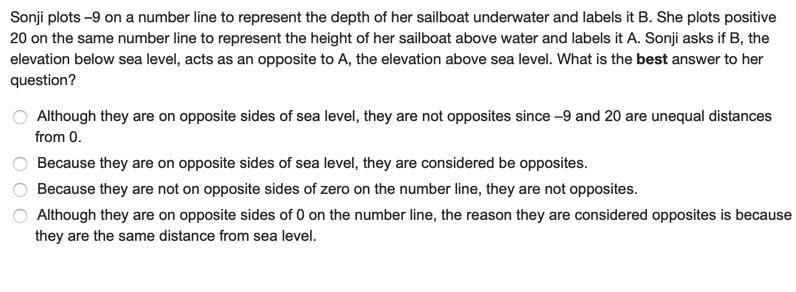 Sonji plots –9 on a number line to represent the depth of her sailboat underwater-example-1