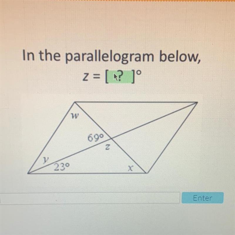 In the parallelogram below z= ?-example-1