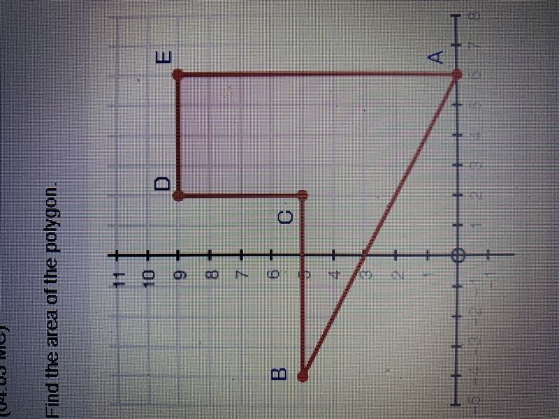 Find the area of this polygon. Answer choices: A 41 square units B 44 square units-example-1