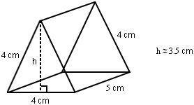 If the approximate height of this right prism with triangular bases is 3.5 centimeters-example-1