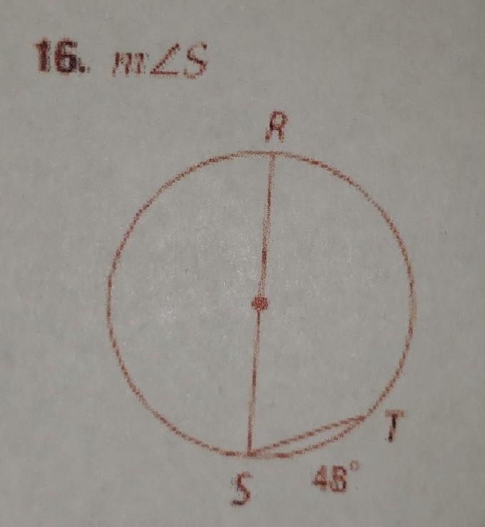 Find the measure for m(angle)S. (this is inscribed angles, intercepted arcs)​-example-1