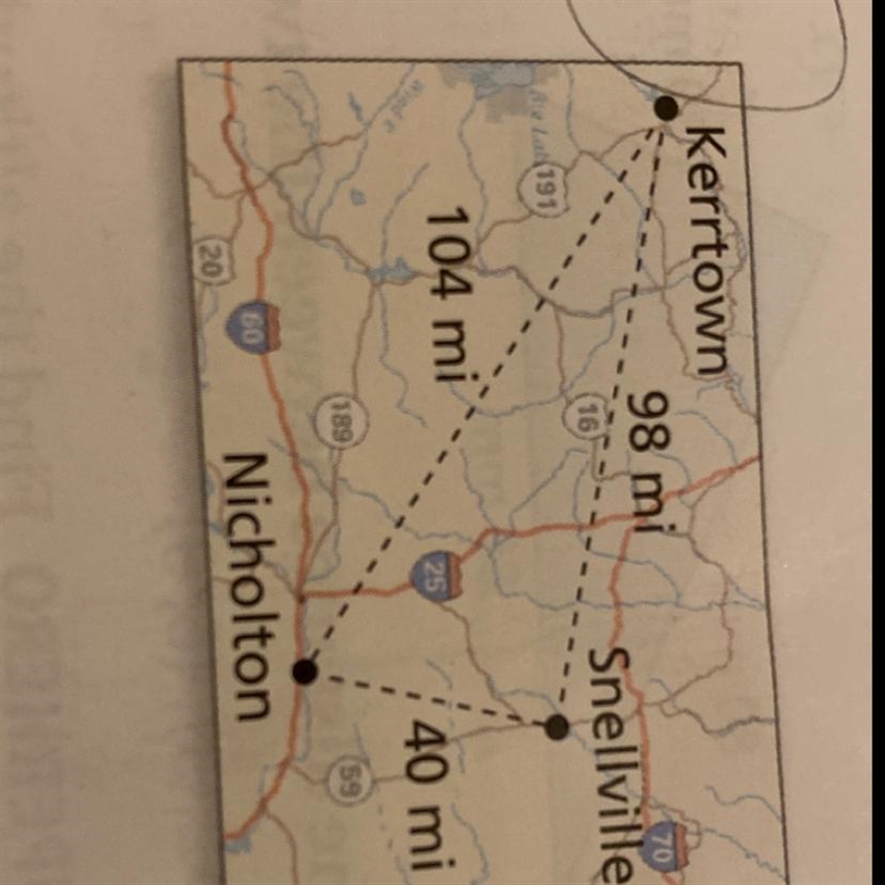 Is 40mi+98mi+104mi= a right triangle-example-1