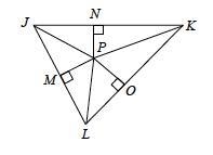 Use the diagram below for questions A-C in which P is the incenter of ΔJKL, PN=21 and-example-1