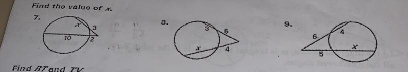 Find the value of x. 7, 8, and 9 please!-example-1