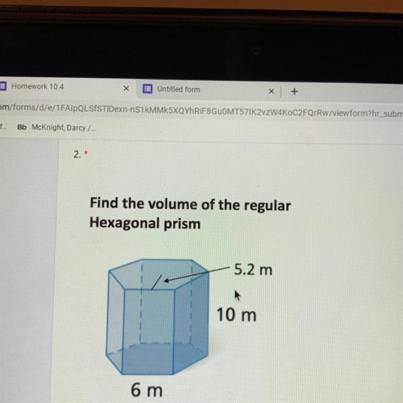 Find the volume of the regular Hexagonal prism-example-1