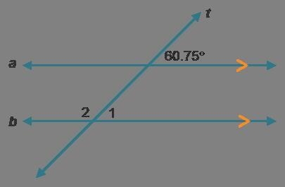 Examine the diagram. Parallel lines a and b are crossed by transversal t to create-example-1