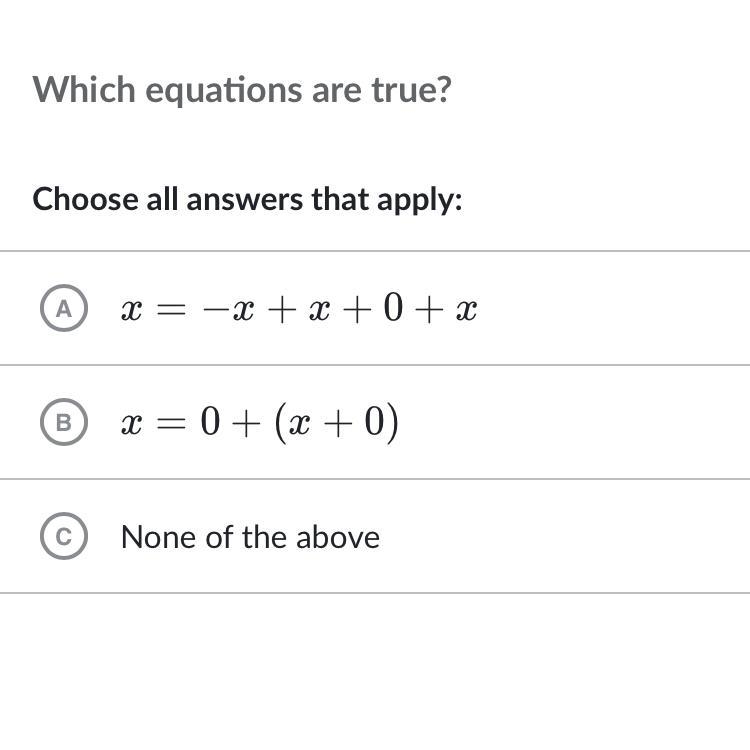 Which equations are true please help?-example-1