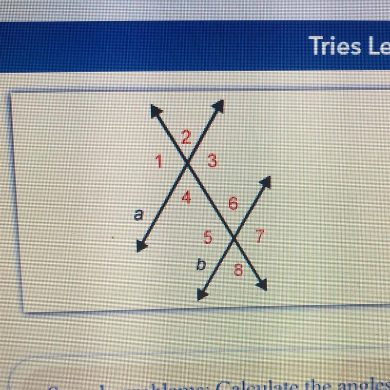 If m<1= x+ I and m<6= 2x + 2, what must m<5 be so the lines a and b are parallel-example-1