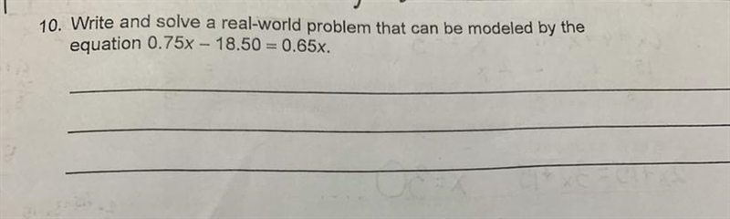 Answers quick! Real-world problem as in write a question using the variables 0.75x-example-1