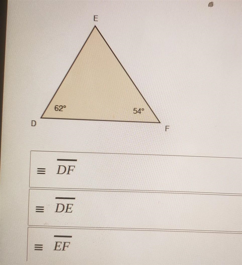 List the size of DEF in order from shortest to longest​-example-1