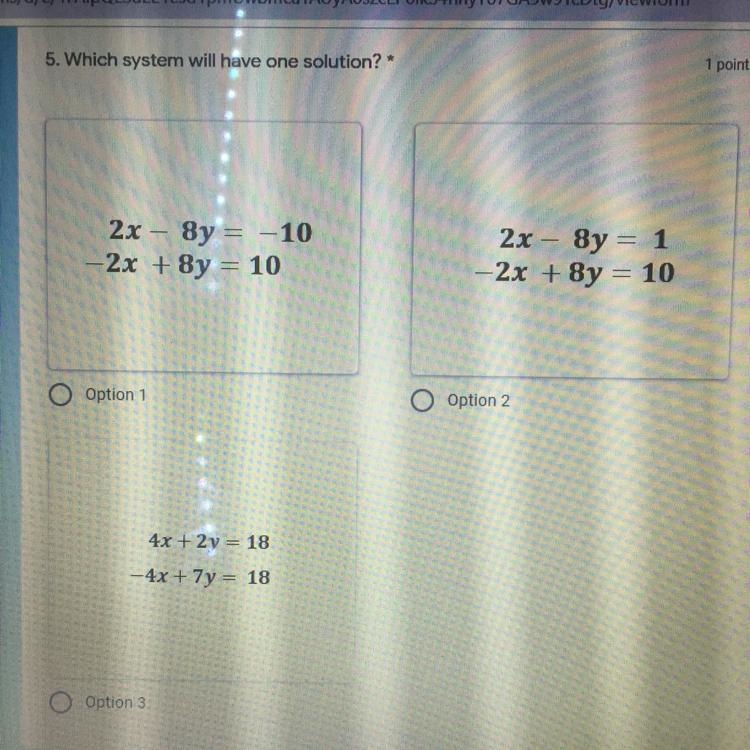 Which system will have one solution?-example-1