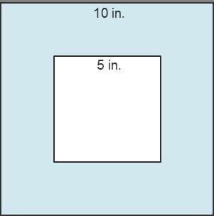 The figure shows a smaller square within a larger square. A point is chosen at random-example-1