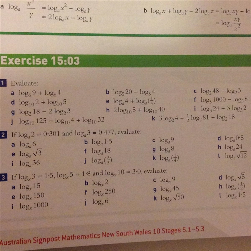 If you're good at logarithms please help me with question two d and h thanks show-example-1