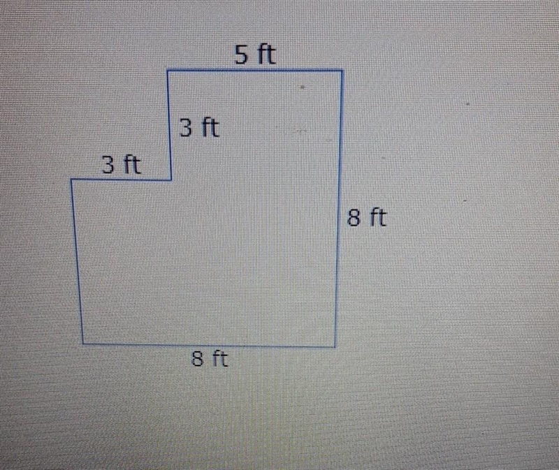 Find the area of the figure. ( sides meet at right angles) ​-example-1