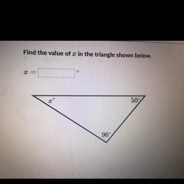 Find the value of x in the triangle-example-1