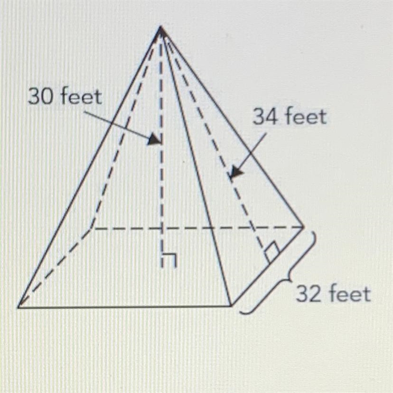 What is the volume of the square pyramid? A. 2530 cubic feet B. 10,240 cubic feet-example-1