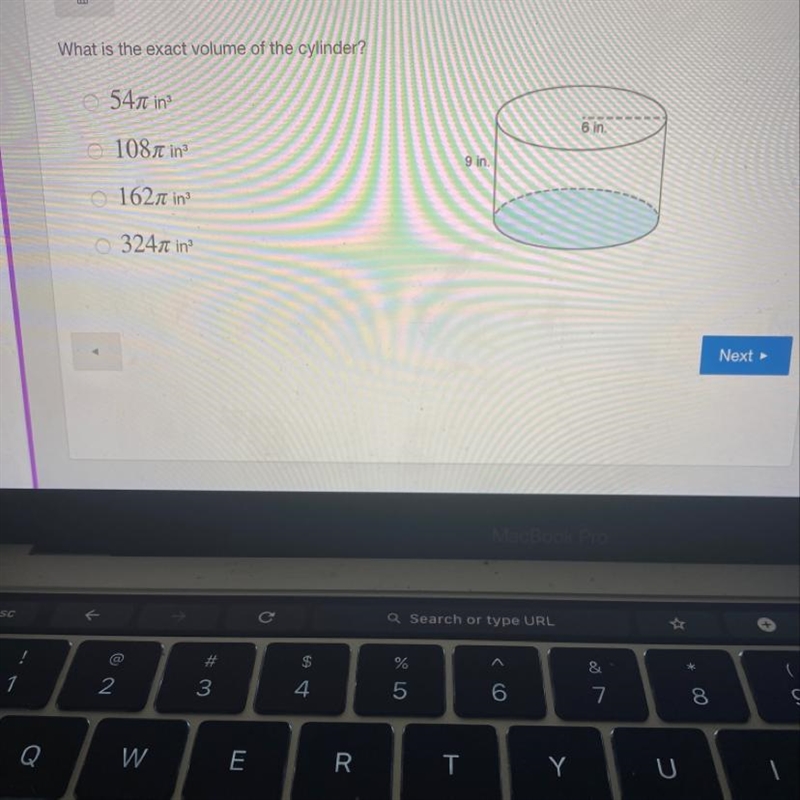 What is the exact volume of the cylinder-example-1