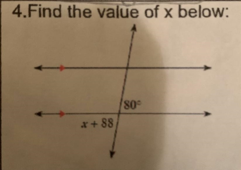 Find the Value of x.-example-1