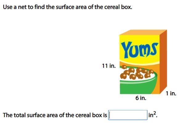 Use a net to find the surface area of the cereal box.-example-1