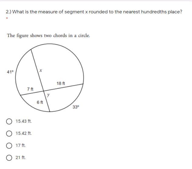 Geometry. What is the measure of segment x rounded to the nearest hundredths place-example-1