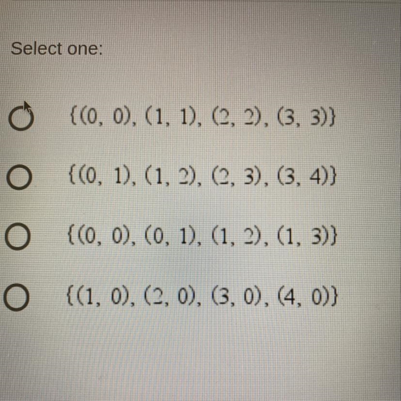 Which set of ordered pairs does not represent a function?-example-1