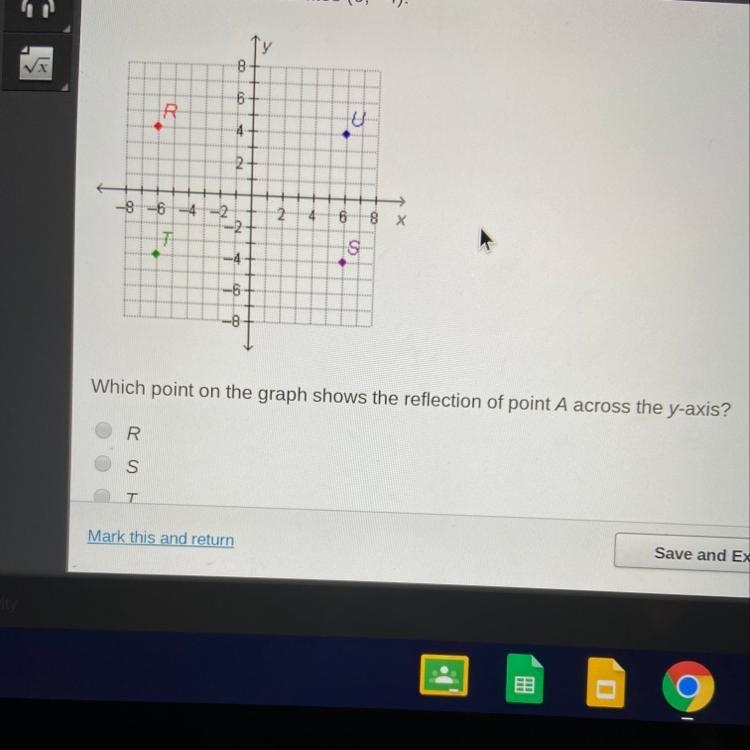 Point A has the coordinates (6, -4) A.R B.S C.T D.u-example-1