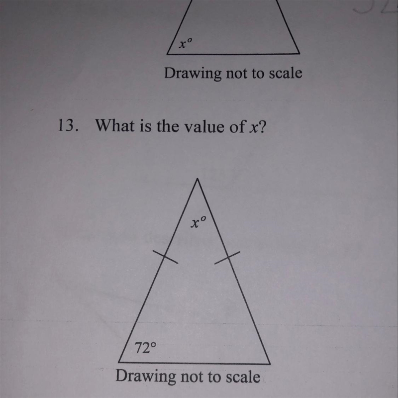 Number 13. What is the value of x? Please help-example-1