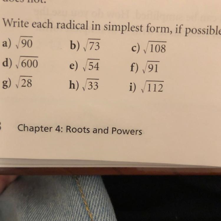 Write each radical in simplest form if possible-example-1