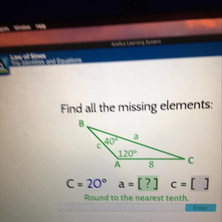 Find all the missing elements. Round to the nearest tenth. PLEASE HELP ME ASAP!!!-example-1