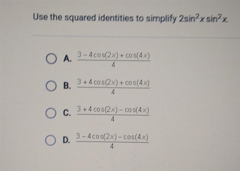 Use the squared identities to simplify 2sin^2xsin^2x​-example-1