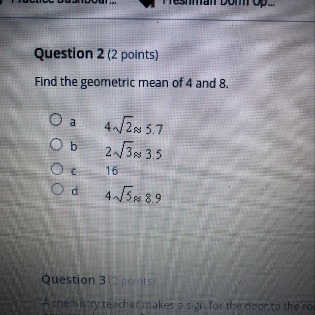 Image attached: finding geometric mean-example-1