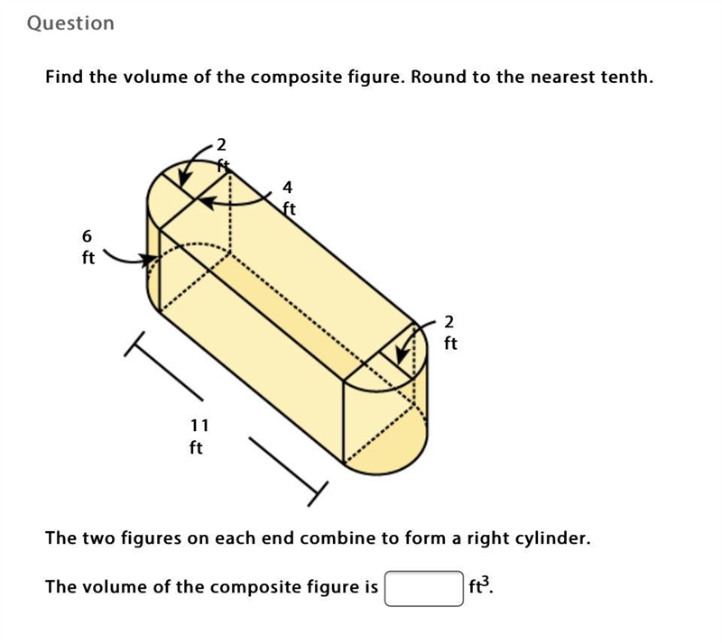 Find the volume of the composite figure. Round to the nearest tenth.-example-1