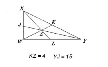 Segments WK, XL, and YJ are medians of triangle WXY. What is the length of segment-example-1