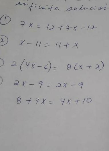 Cual es la ecuacion lineal de estos infinita solucion o no solucion ​-example-1