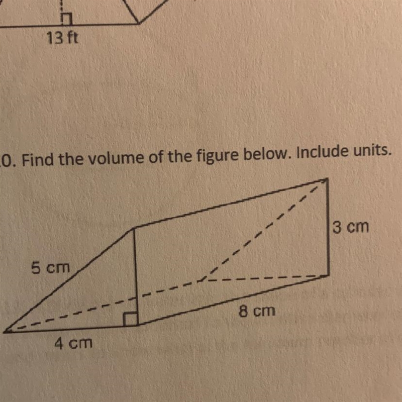 Find the volume of the figure below. Include units.-example-1