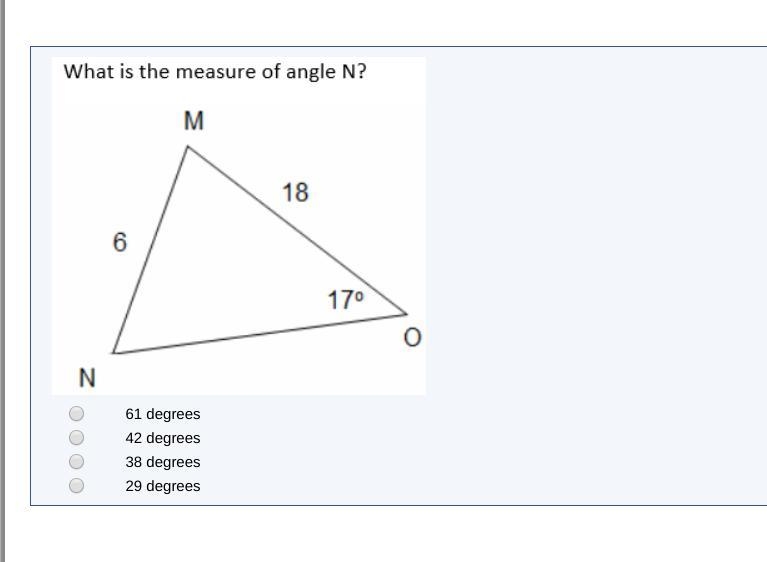 What is the measure of angle N:-example-1