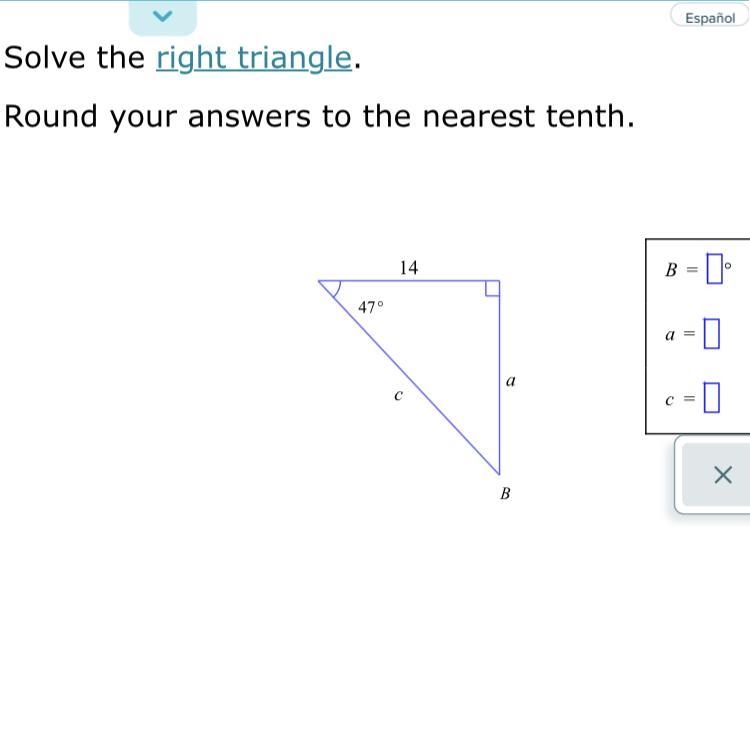 Solving a right triangle (round to the nearest tenth) ‼️‼️‼️-example-1