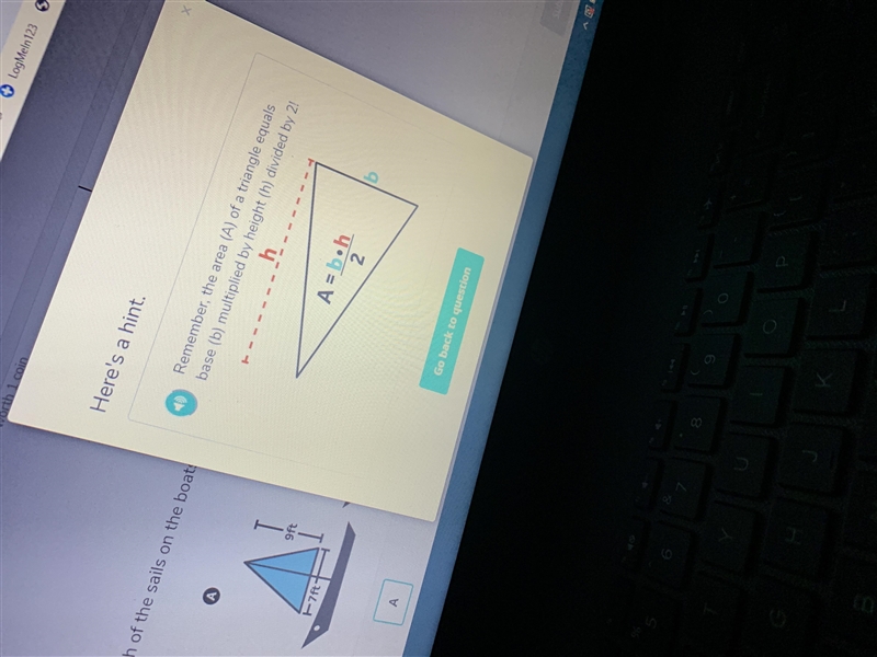 Which of the sails on the boats below has a greater area A B-example-2