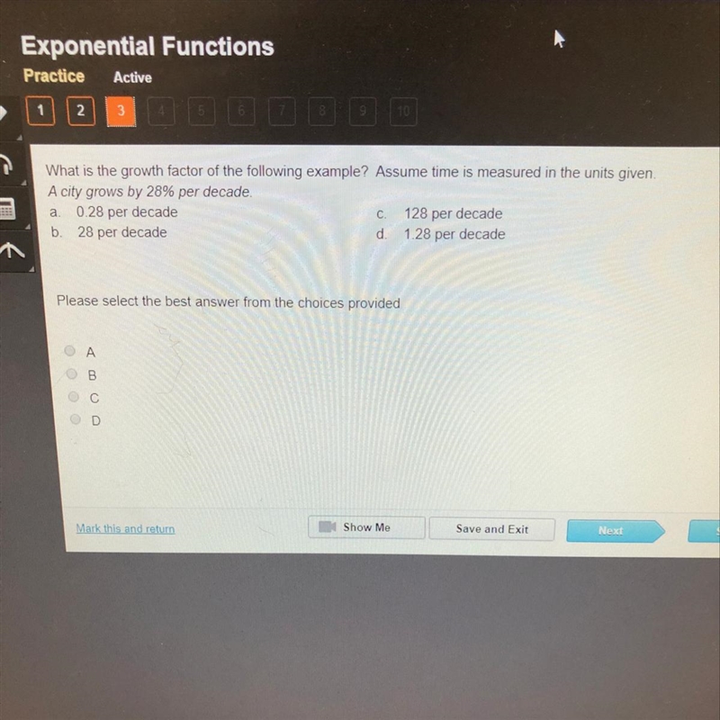 What is the growth factor of the following example? Assume time is measured in the-example-1