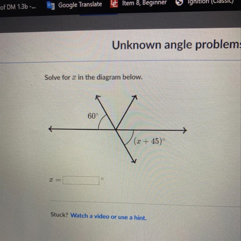 Solve for x in the diagram below-example-1