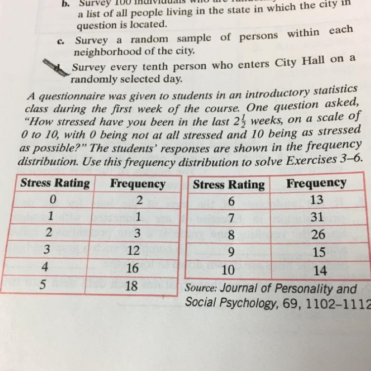 Which stress rating describes the greatest number of students? How many students responded-example-1