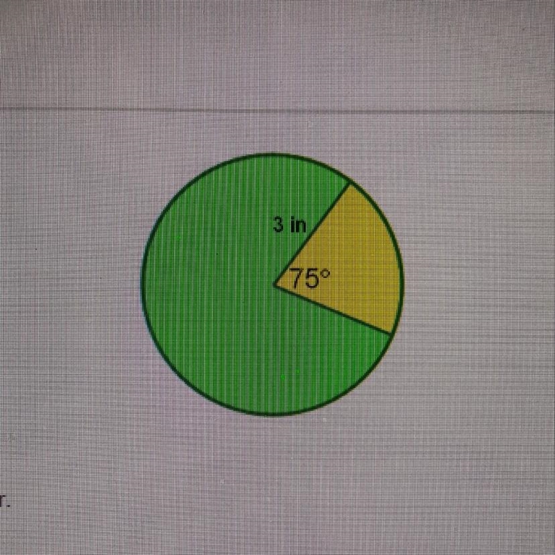 3 In 750 Determine the area of the green sector. Formulas Highlight 00:12:32 Hide-example-1