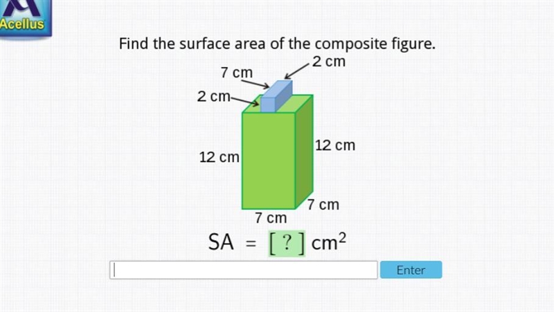 Can someone explain how to find the surface area to this composite figure.-example-1