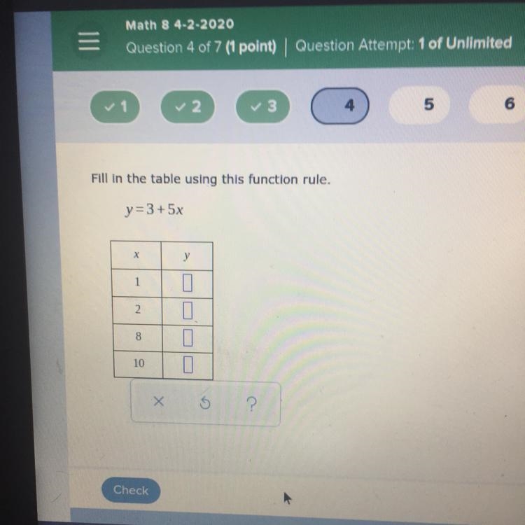 Fill in the table using this function rule-example-1