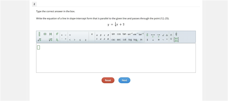 Write the equation of a line in slope-intercept form that is parallel to the given-example-1