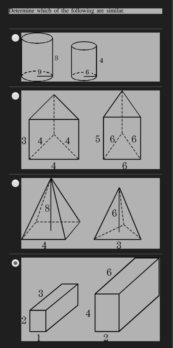 Determine which of the following are similar ​-example-1