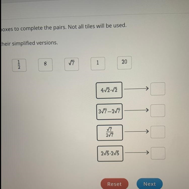 NEED HELP! Match the expression with their simplified versions.-example-1