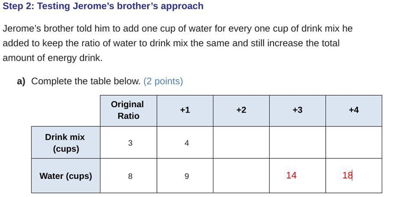 Please Help Fast!!! Jerome’s brother told him to add one cup of water for every one-example-1