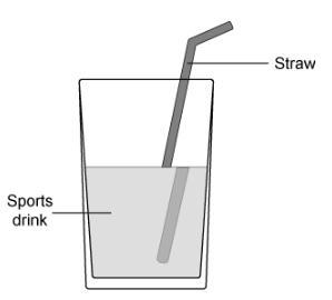 PLEASE ANSWERRRRRR The picture below shows a straw that is placed into a sports drink-example-1